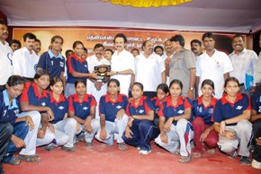 Stalin cricket players with his logo banians girls too