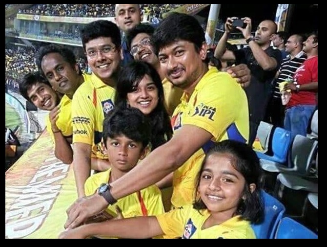 Udhyanidhi family in IPL match
